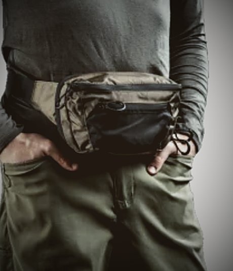 A hip pack worn at the waist